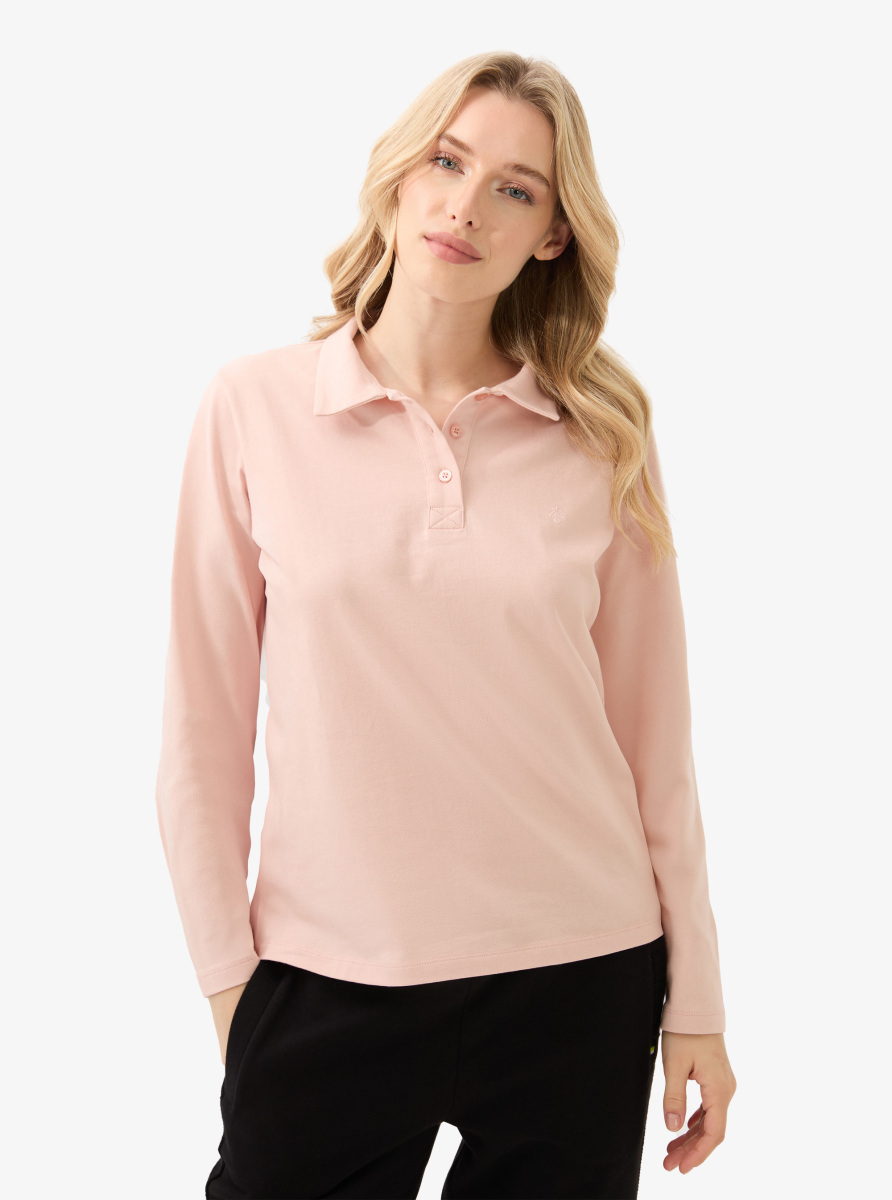 Kadın Polo Yaka T-Shirt 60582 - Pudra - 2