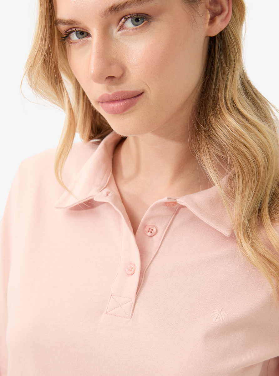 Kadın Polo Yaka T-Shirt 60582 - Pudra - 1