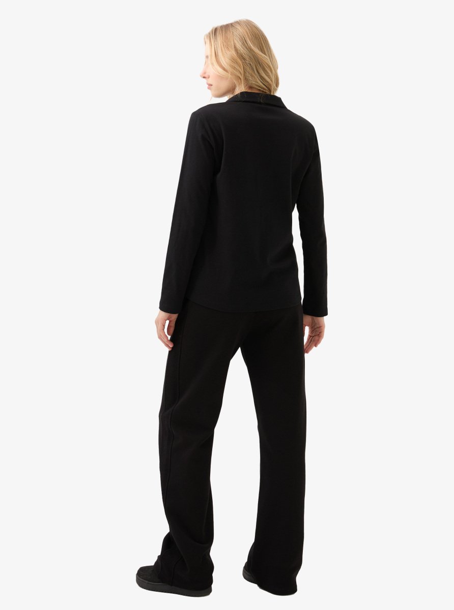 Kadın Polo Yaka T-Shirt 60582 - Siyah - 6