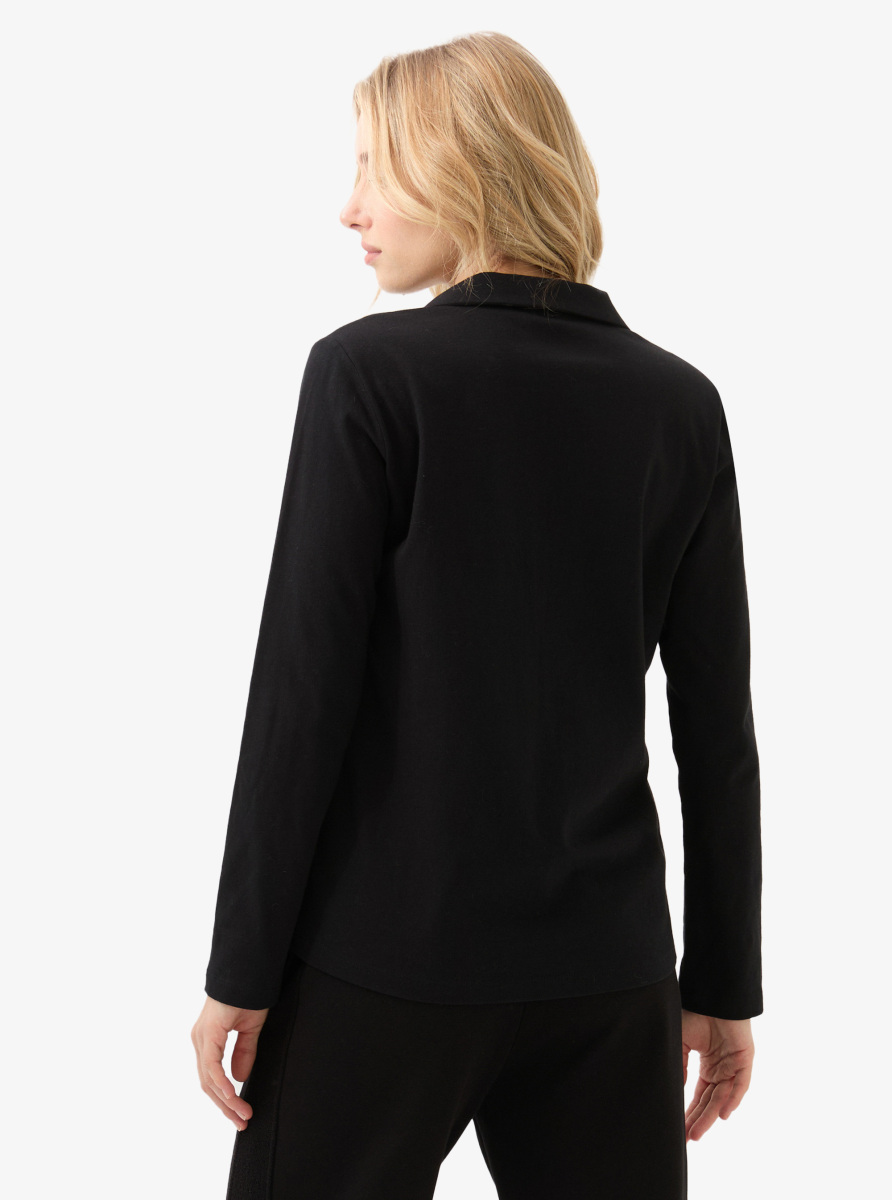 Kadın Polo Yaka T-Shirt 60582 - Siyah - Blackspade (1)