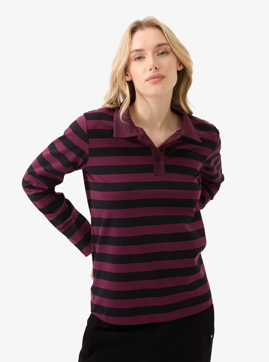 Kadın Polo Yaka T-Shirt 60583 - Siyah - Blackspade