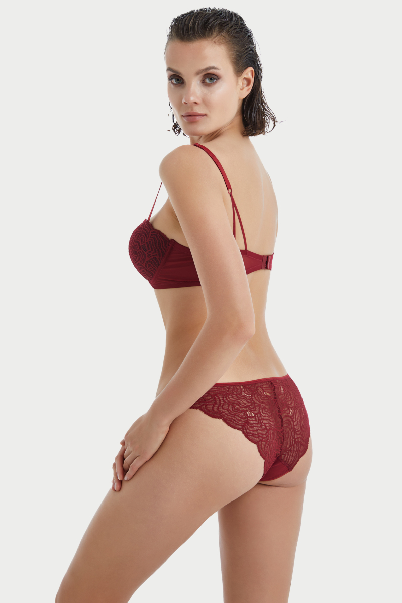 Kadın Push-up Sütyen 60370 - Bordo - Blackspade (1)