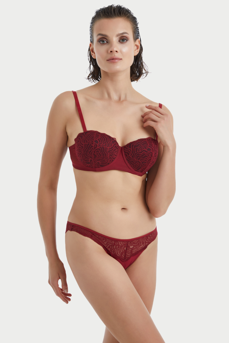 Kadın Push-up Sütyen 60370 - Bordo - Blackspade