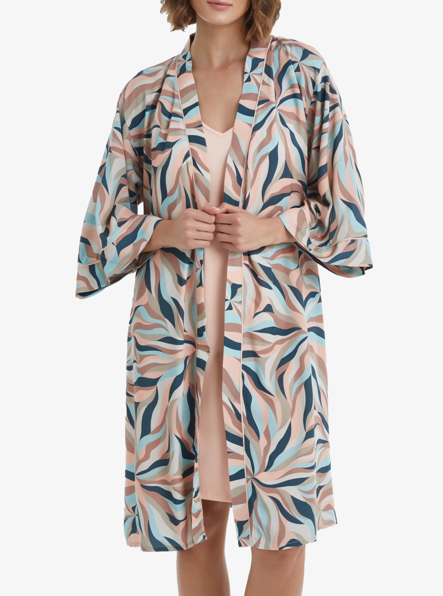 Kadın Sabahlık 51365 - Geometrik Baskı - Blackspade