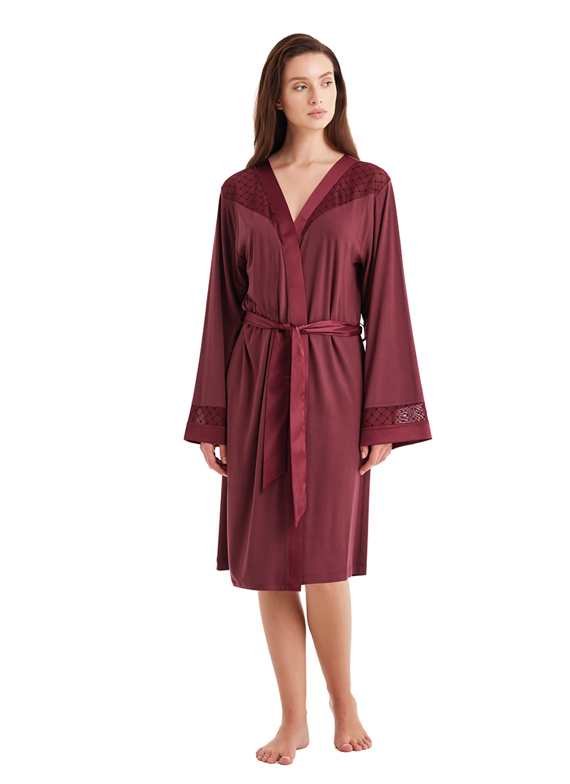 Kadın Sabahlık 51603 - Bordo - Blackspade (1)