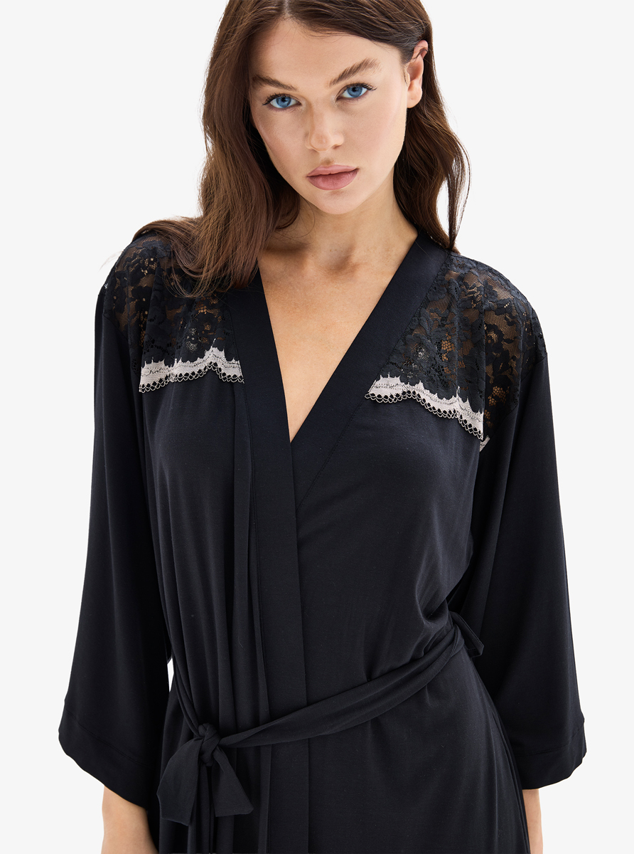 Kadın Sabahlık 52000 - Siyah - 6