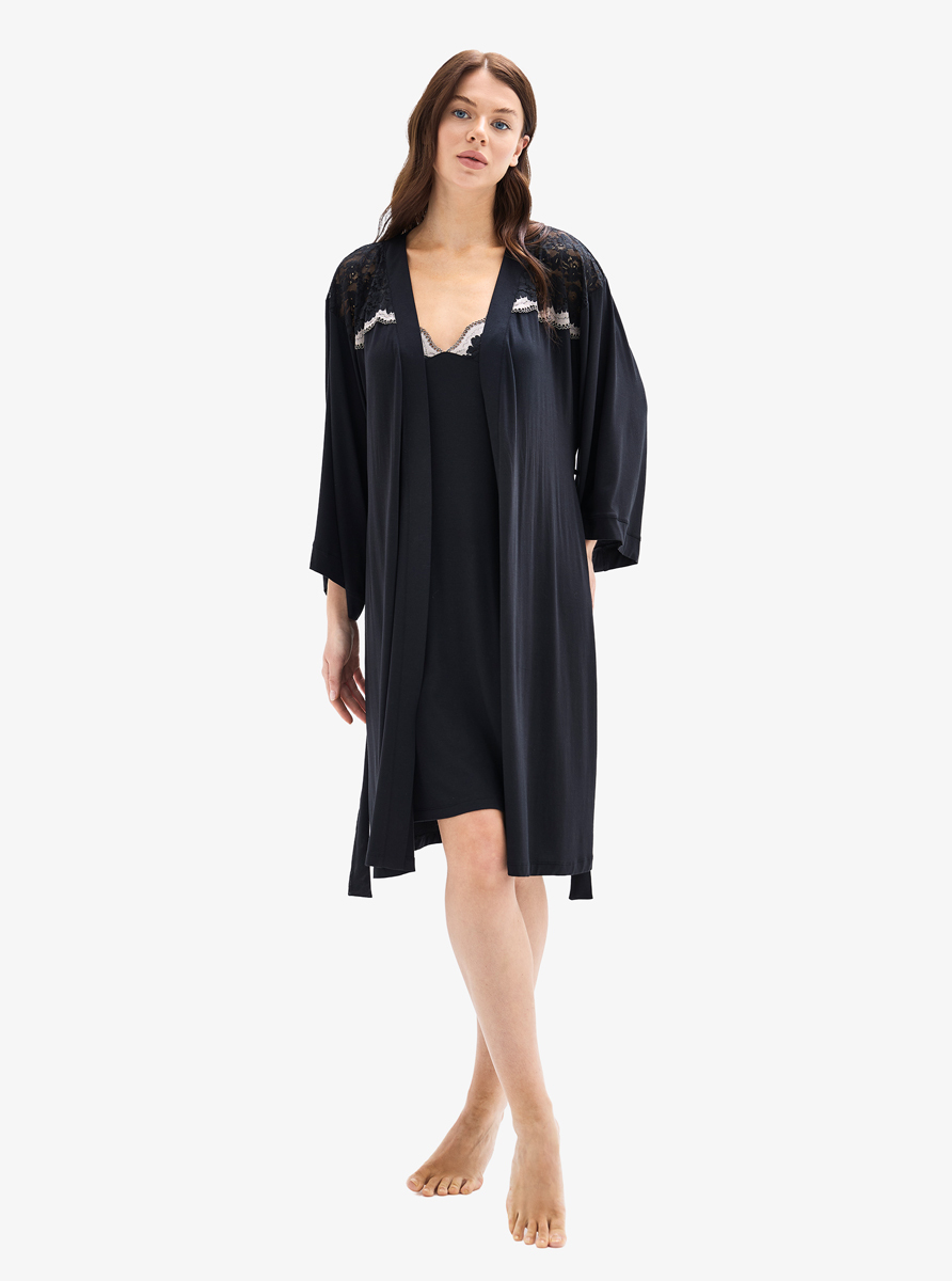 Kadın Sabahlık 52000 - Siyah - 4