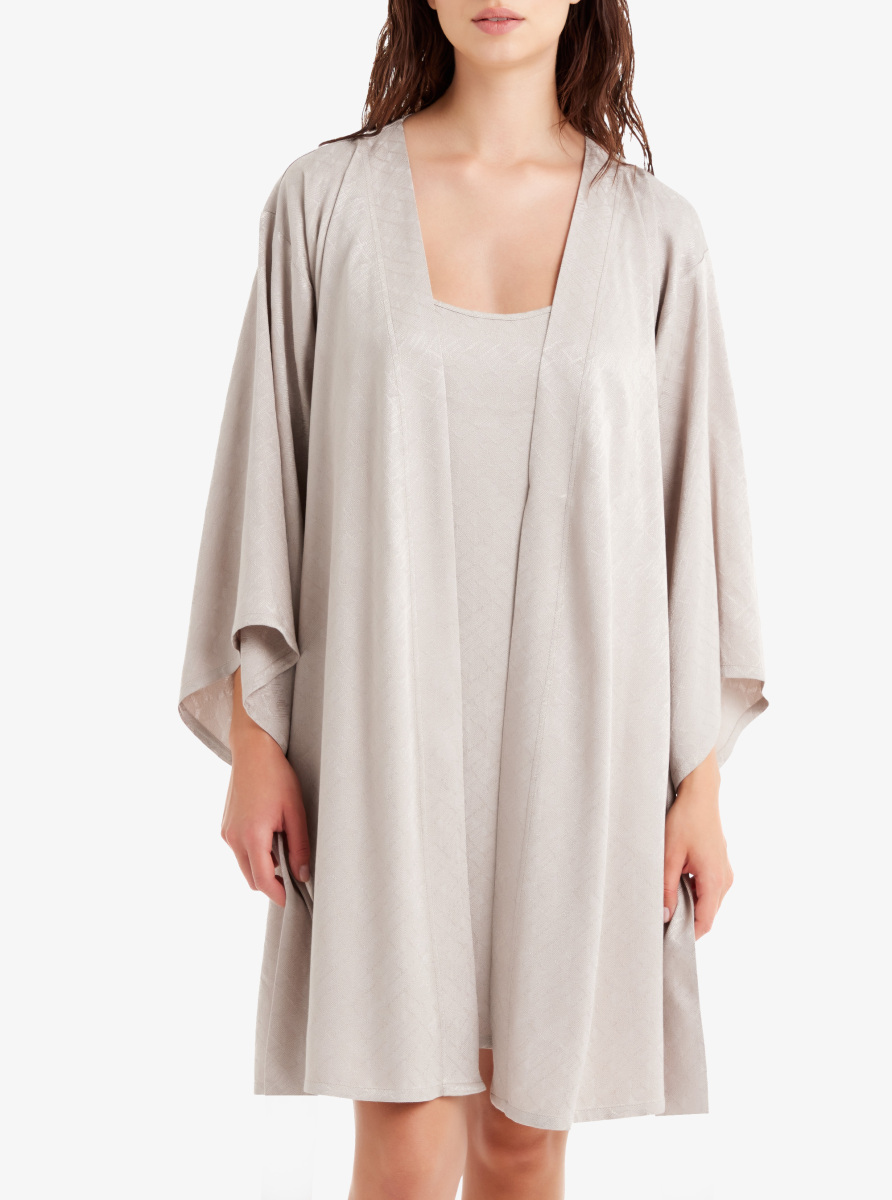 Kadın Saten Sabahlık 60487 - Krem - 1