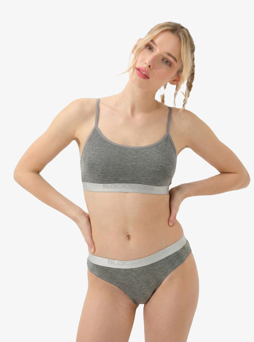 Kadın Spor Sütyen Silver 1631 - Gri Melanj - Blackspade