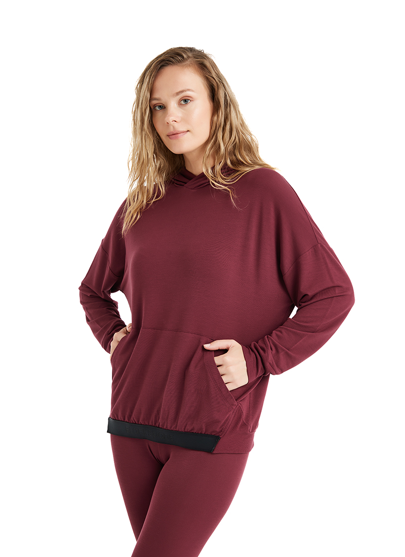 Kadın Sweatshirt 51640 - Bordo - 1