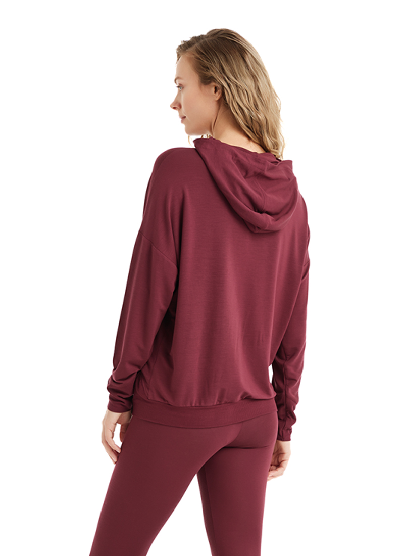 Kadın Sweatshirt 51640 - Bordo - 2