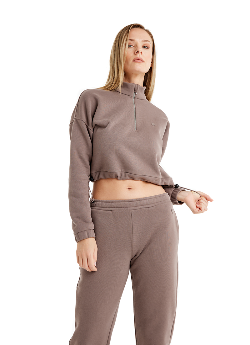 Kadın Sweatshirt 60462 - Vizon 