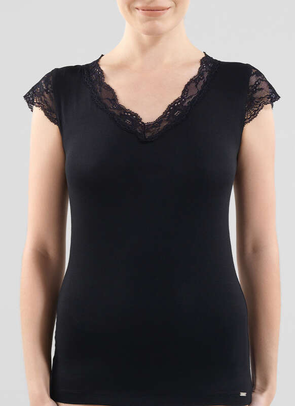 Kadın T-Shirt 1348 - Siyah - 5