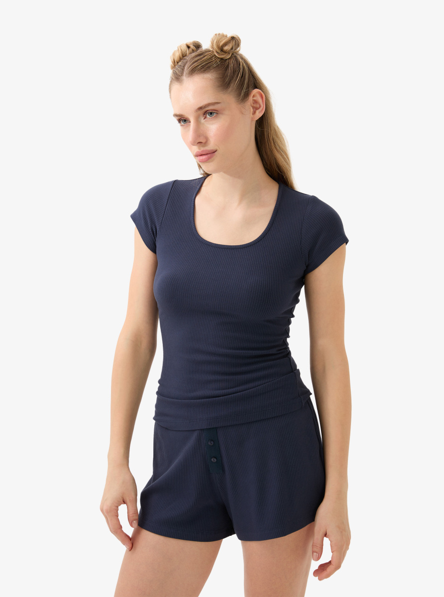 Kadın T-Shirt 51921 - Lacivert - 1