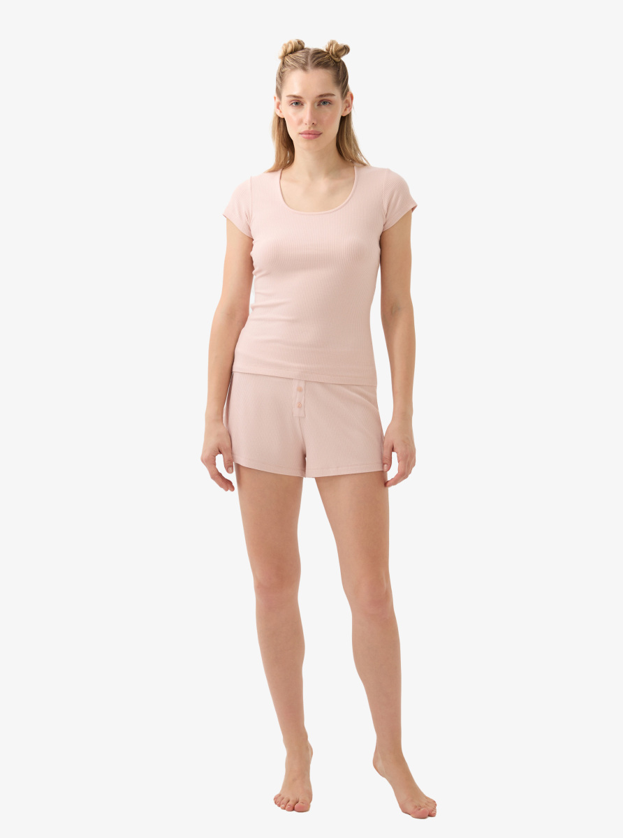 Kadın T-Shirt 51921 - Pudra - 5
