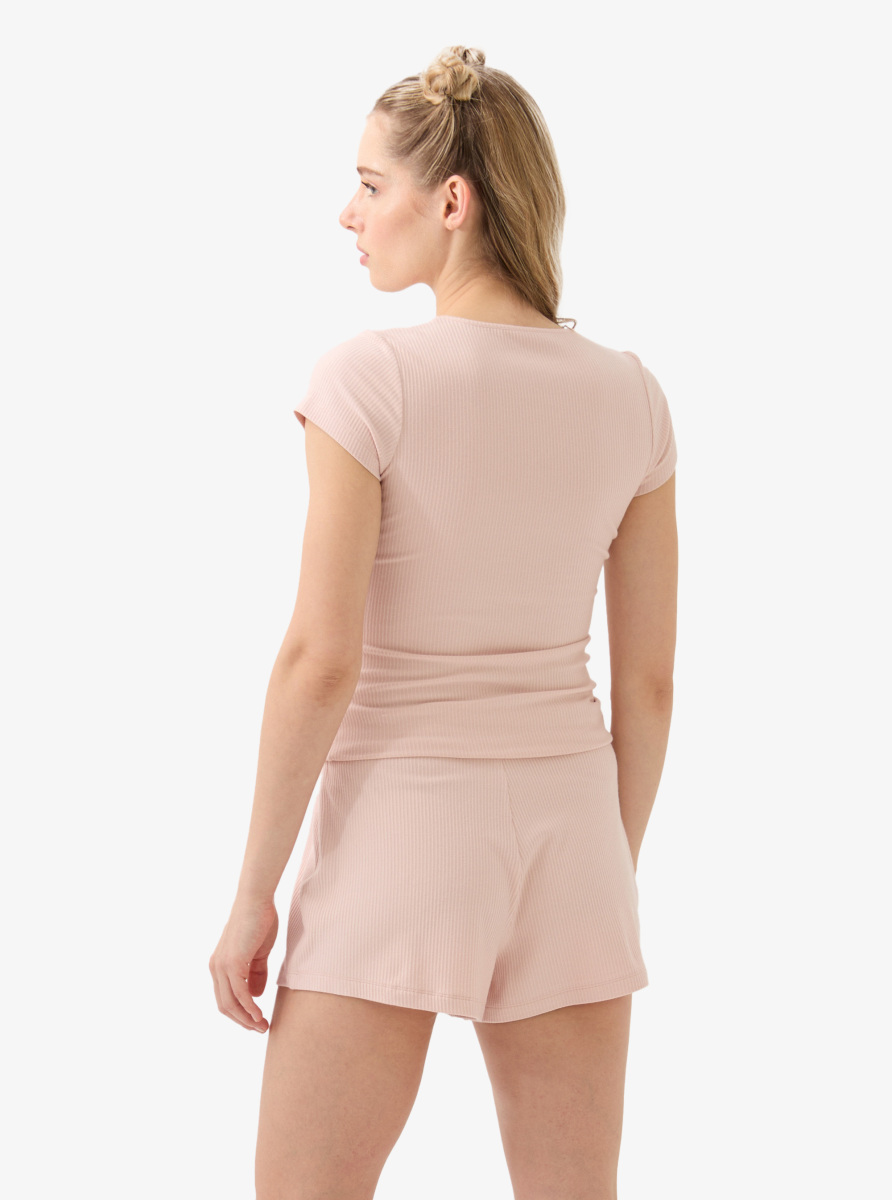 Kadın T-Shirt 51921 - Pudra - 2
