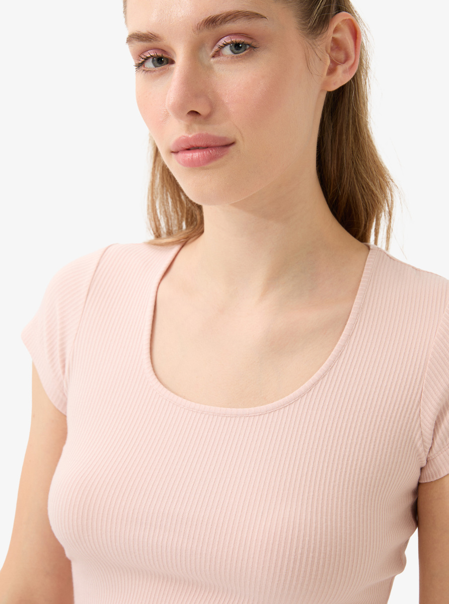 Kadın T-Shirt 51921 - Pudra - 4