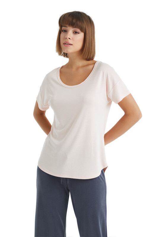 Kadın T-Shirt 60255 - Pembe - 4