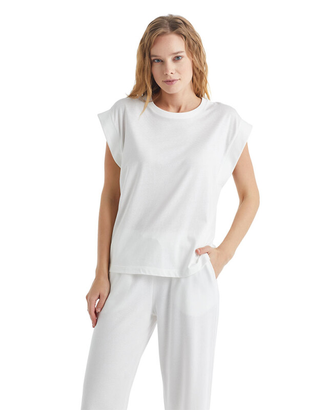 Kadın T-Shirt 60306 - Beyaz - 3