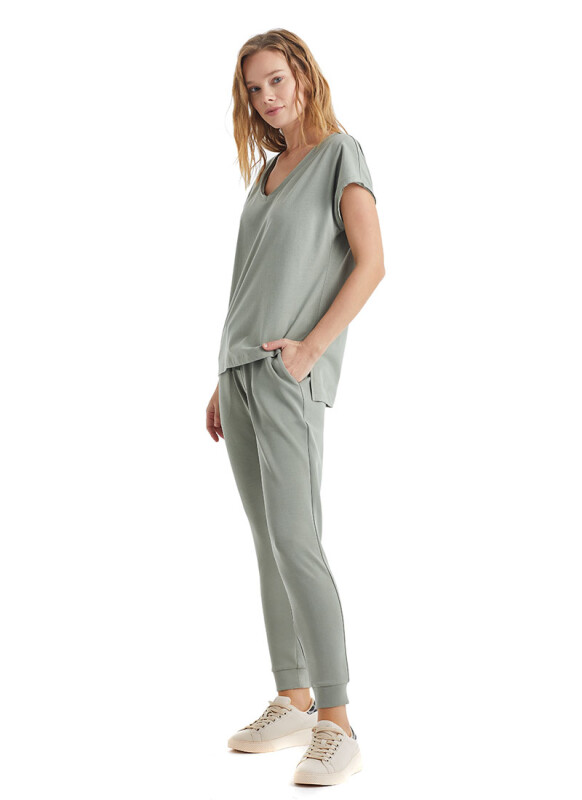 Kadın T-Shirt 60317 - Yeşil - 1