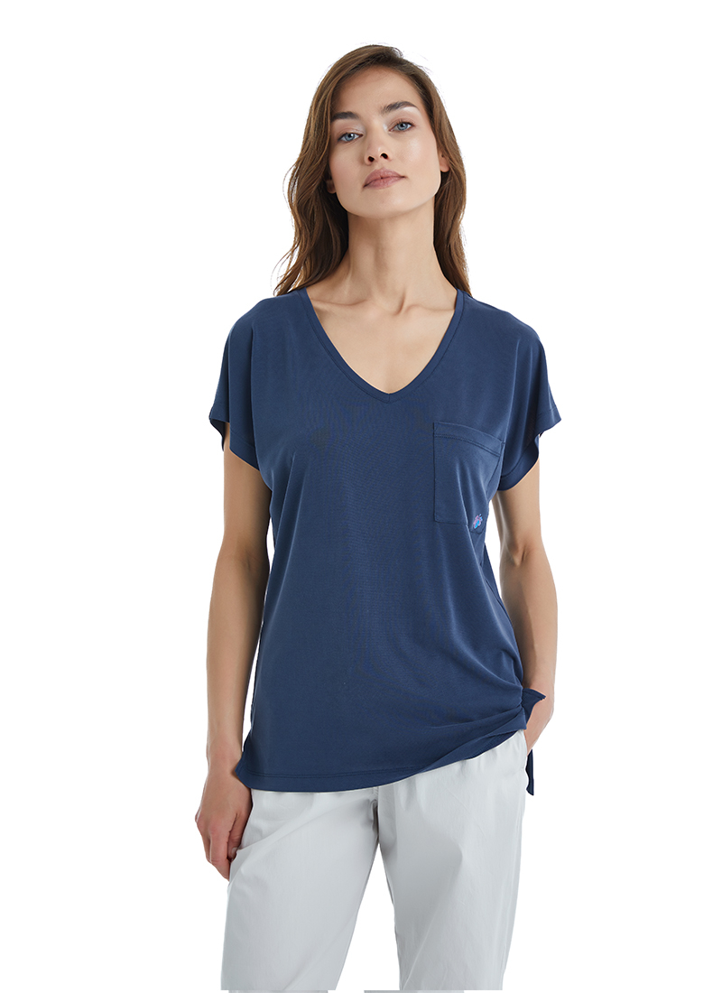 Kadın T-Shirt 60400 - Mavi - 4