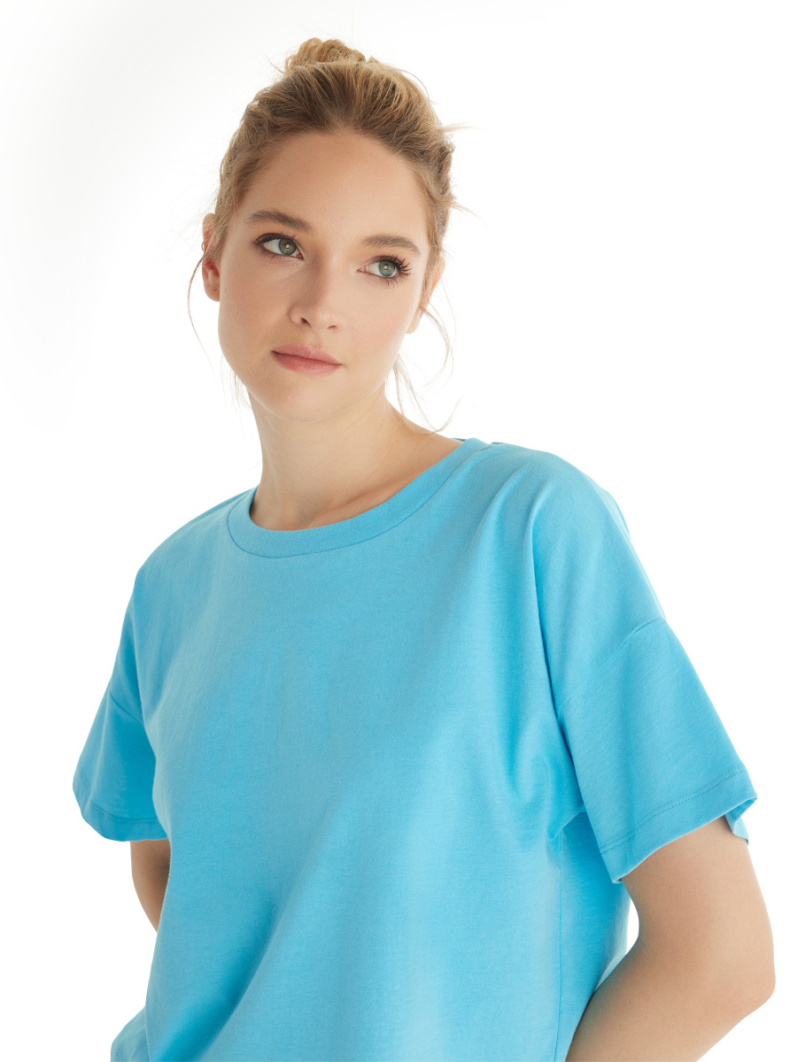 Kadın T-Shirt 60552 - Mavi - 3