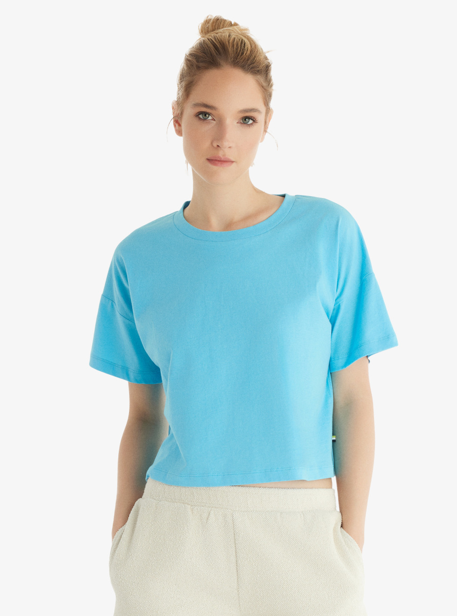 Kadın T-Shirt 60552 - Mavi - Blackspade