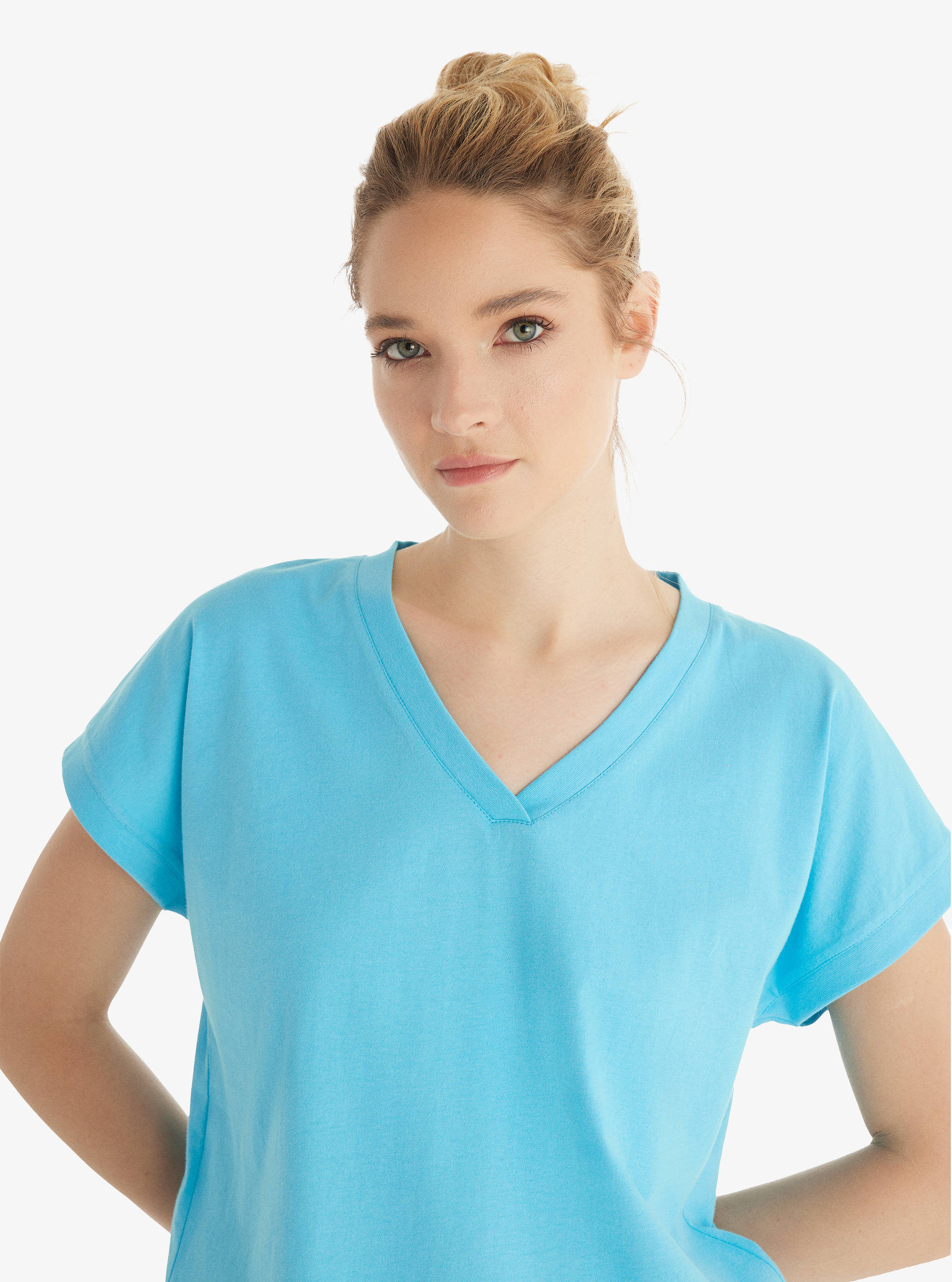 Kadın T-Shirt 60553 - Mavi - 2