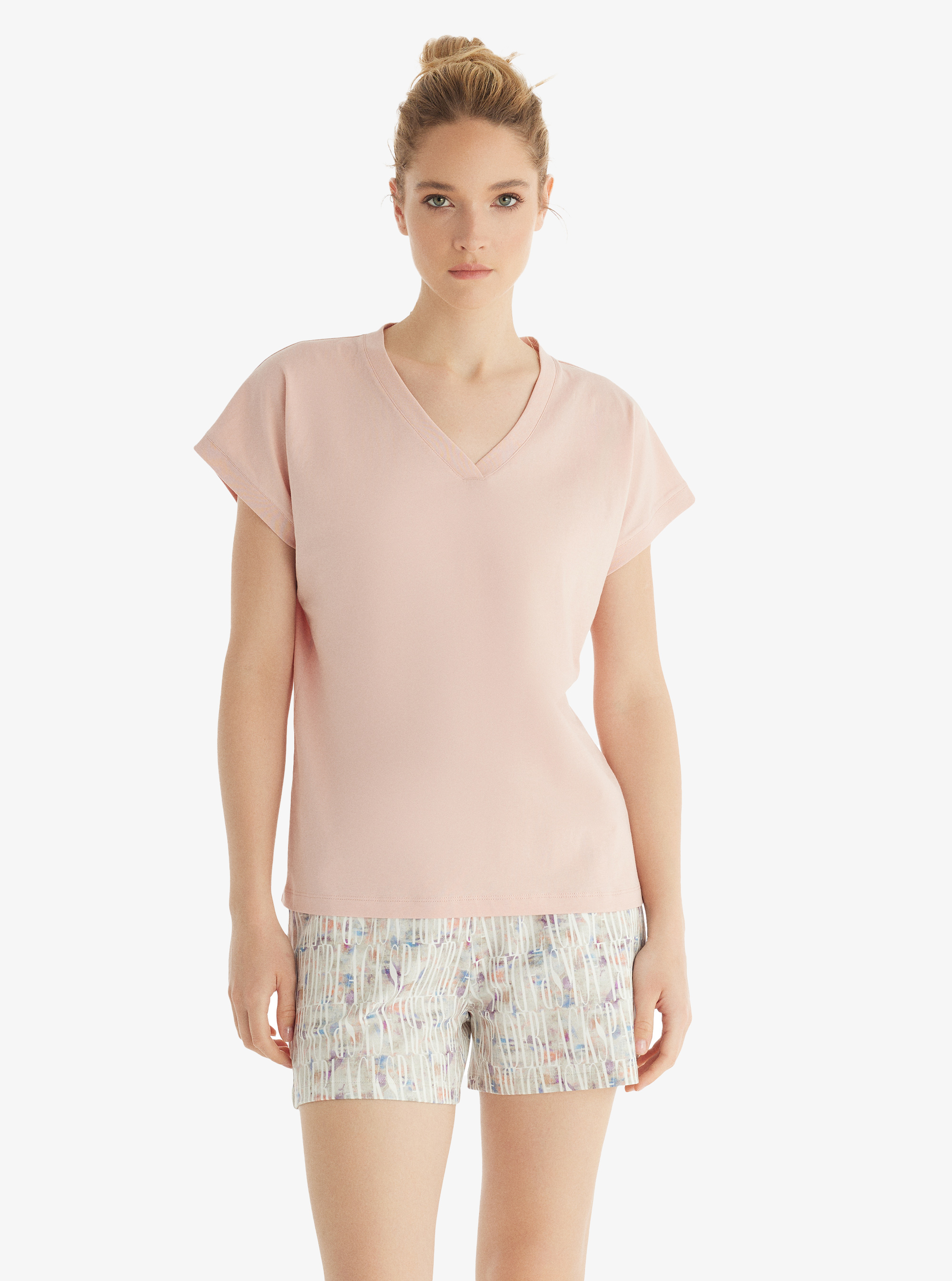 Kadın T-Shirt 60553 - Pembe - 2