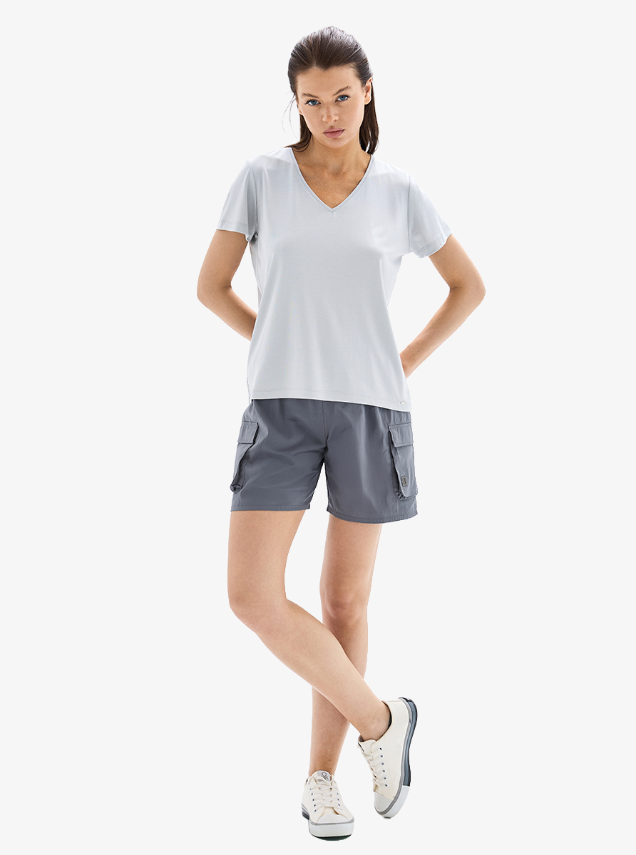 Kadın T-Shirt 60622 - Gri - 3