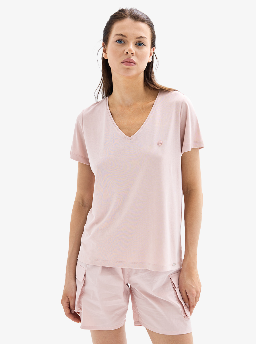Kadın T-Shirt 60622 - Pembe - 1