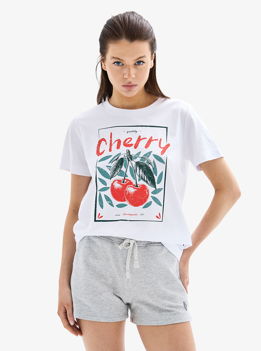 Kadın T-Shirt 60632 - Beyaz - 1