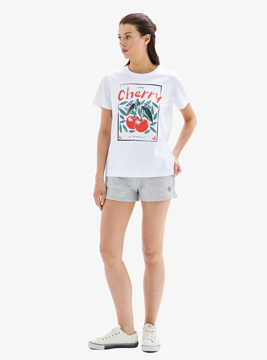 Kadın T-Shirt 60632 - Beyaz - 5