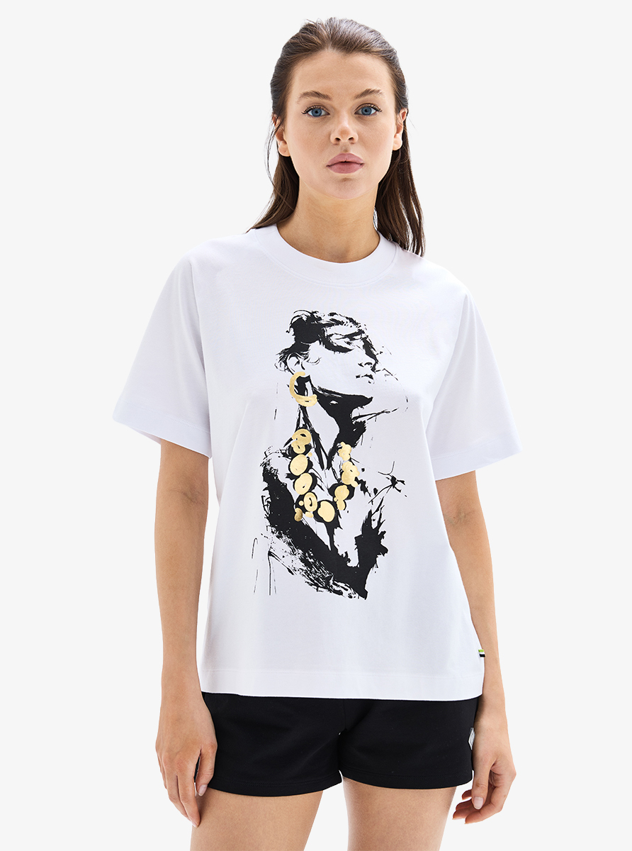 Kadın T-Shirt 60634 - Beyaz