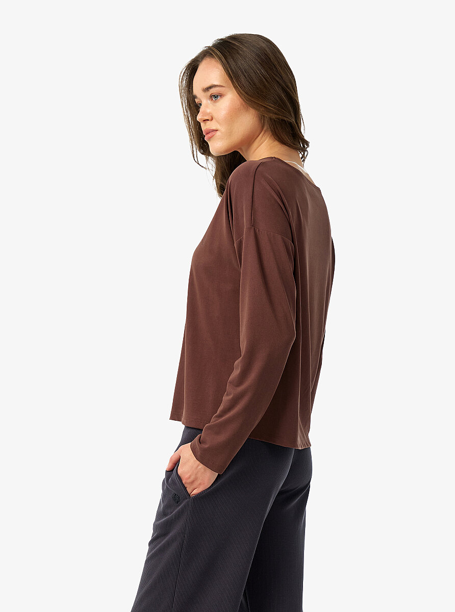 Kadın T-Shirt 60670 - Kahverengi - 3