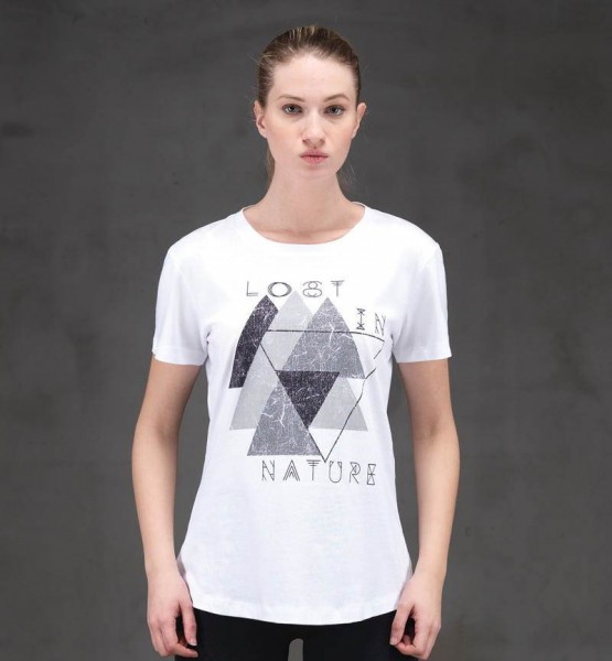 Kadın T-Shirt - 6688 - Beyaz - 1