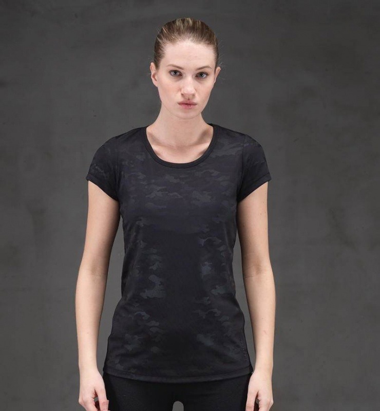 Kadın T-Shirt - 6694 - Kamuflaj Kamuflaj Baskılı - 2