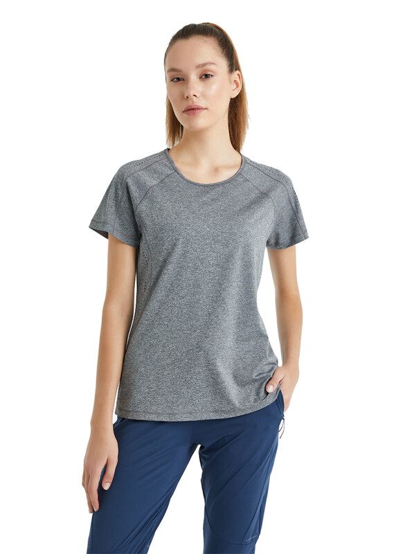 Kadın T-Shirt 70430 - Gri Melanj - 1