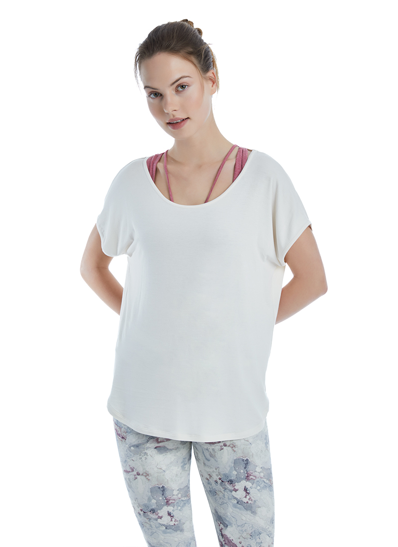 Kadın T-Shirt 70527 - Krem - 4