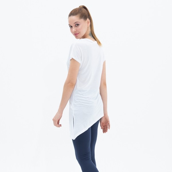 Kadın T-shirt Yuvarlak Yaka 6722 - Beyaz - 2