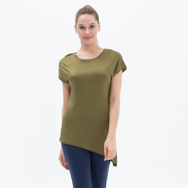 Kadın T-shirt Yuvarlak Yaka 6722 - Yeşil - 1