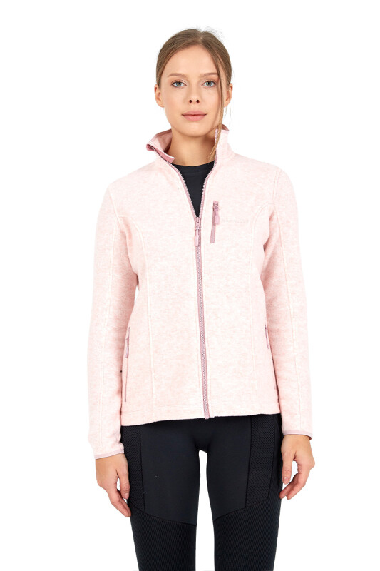 Kadın Fermuarlı Termal Polar Sweatshirt 2. Seviye 50461 - Pembe 