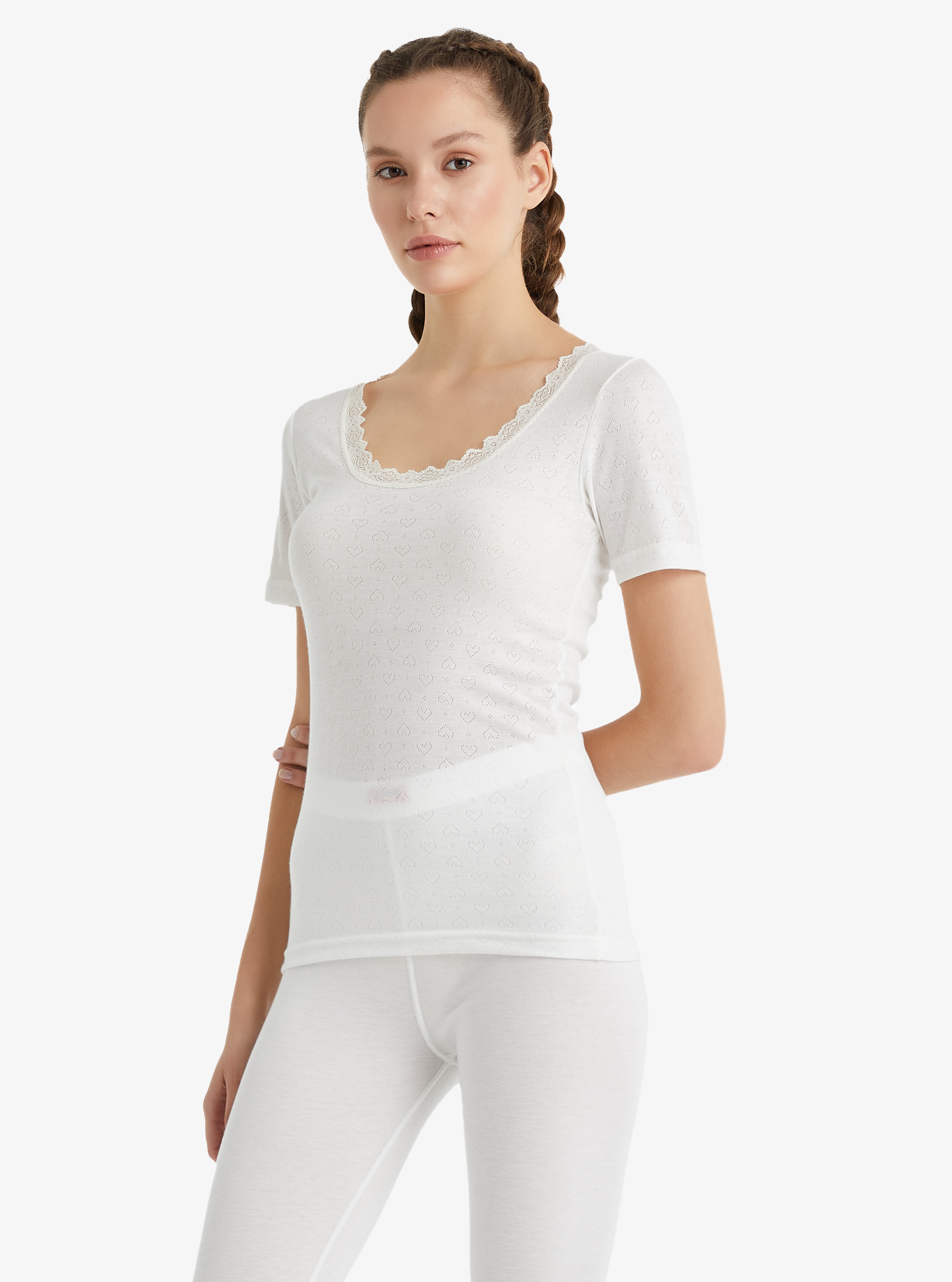 Kadın Termal Tişört 1. Seviye 1267 - Beyaz