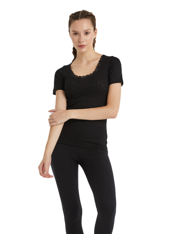 Kadın Termal Tişört 1. Seviye 1267 - Siyah - 6