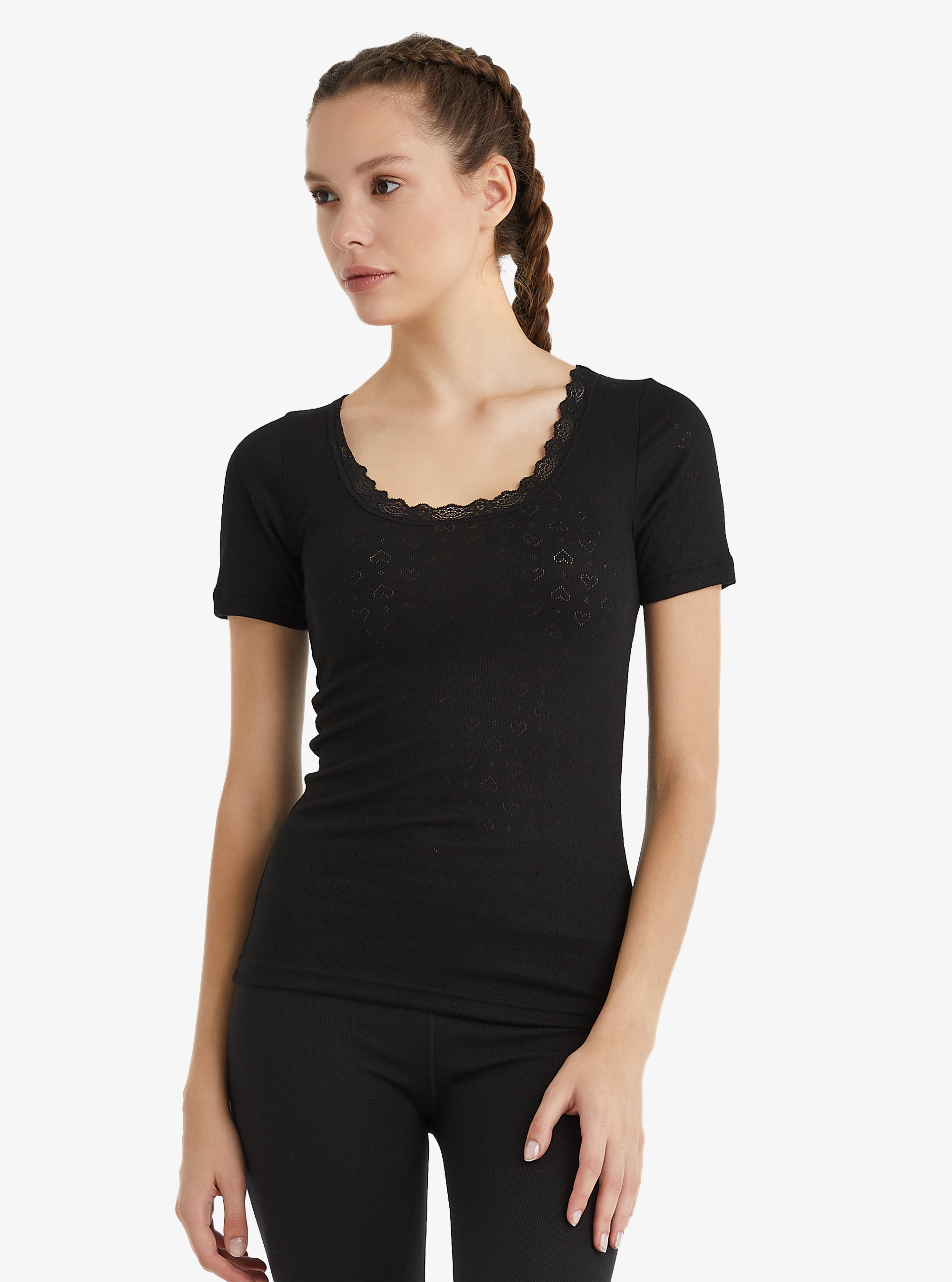 Kadın Termal Tişört 1. Seviye 1267 - Siyah