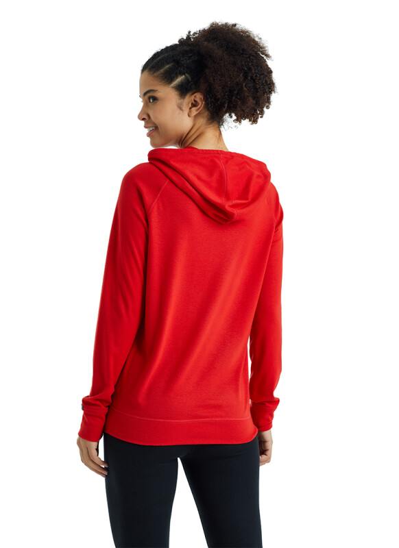 Kadın Termal Kapşonlu Sweatshirt 2. Seviye 5938 - Kırmızı - 2
