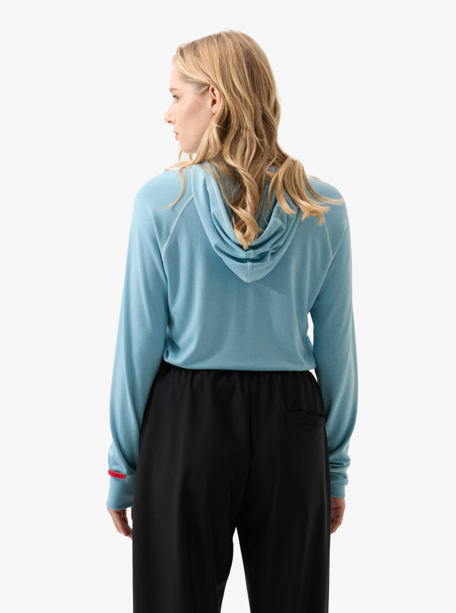 Kadın Termal Kapşonlu Sweatshirt 2. Seviye 5938 - Mavi - 2