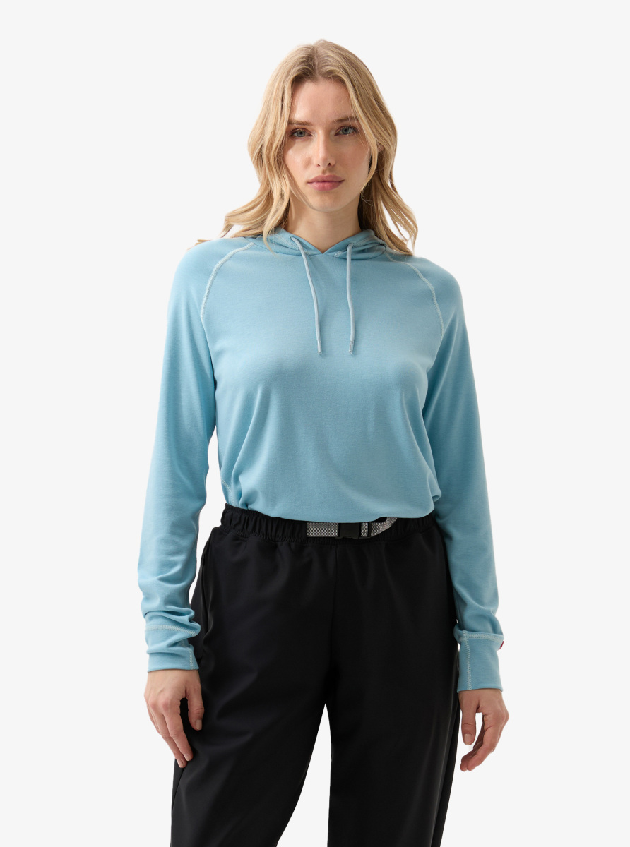 Kadın Termal Kapşonlu Sweatshirt 2. Seviye 5938 - Mavi - Blackspade