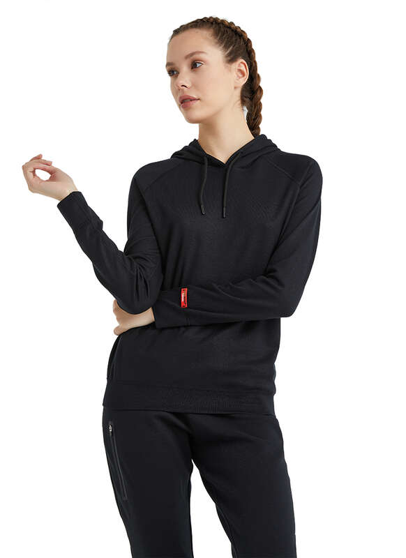 Kadın Termal Kapşonlu Sweatshirt 2. Seviye 5938 - Siyah - 2