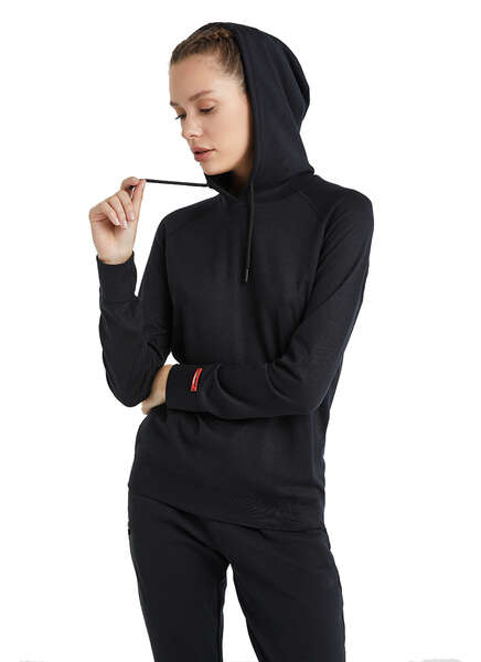 Kadın Termal Kapşonlu Sweatshirt 2. Seviye 5938 - Siyah - 6